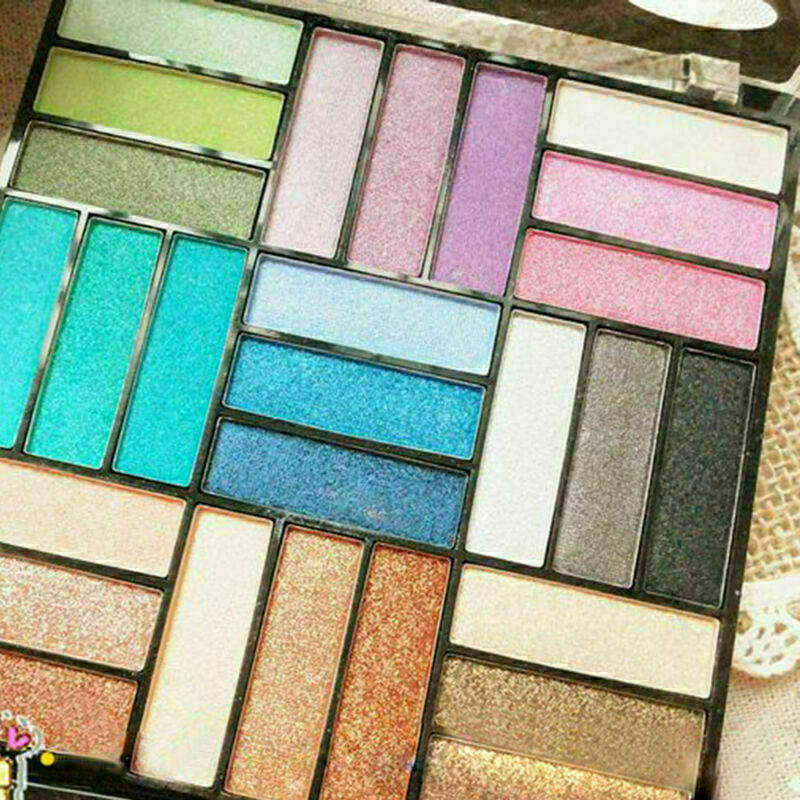 27 Colors Shimmer Eyeshadow Makeup Palette Kit Set W/-Brush L2Q2 V5N9 K1J6 B6I2