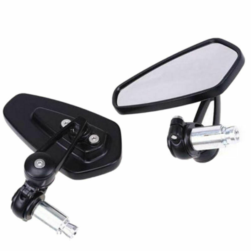 2 Pcs Motorcycle Rear View Handle Bar End Side Rearview Mirrors 7/8