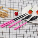 Portable Travel Set ABS Plastic Tableware 3 Piece Set Folding Combination