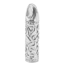 Stainless Steel Flower Engraving Cylinder Pendant For Necklace Keyring Urn