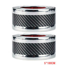 2x 5cm*1m Car Door Sill Scuff Plate Carbon Fiber Black Pedal Protector Strips