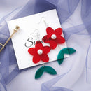 Fashion Women'S Pendant Earrings Japanese And Korean Girls Sweet Acrylic Fl