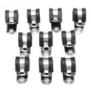 10Pcs Insulated 13mm 1/2" P Tube Clips Hose Pipe Line Clamp P Type 13 x36mm