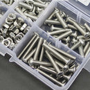 170pcs M4 Stainless Steel Screws Countersunk Head Screw Hexagonal Nuts Set OSU