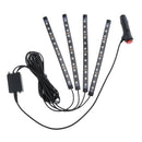 4 Pieces 12 LED Car Auto Strip Light Decorative Lamps Interior Multi-colour 22cm