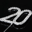 Rhinestone-Decorated Cake Topper for 20th Wedding Anniversary/Birthday Part