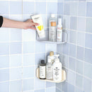 Suction Cup Kitchen Bathroom Corner Storage Rack Organizer Shower Shelf whi B4T9