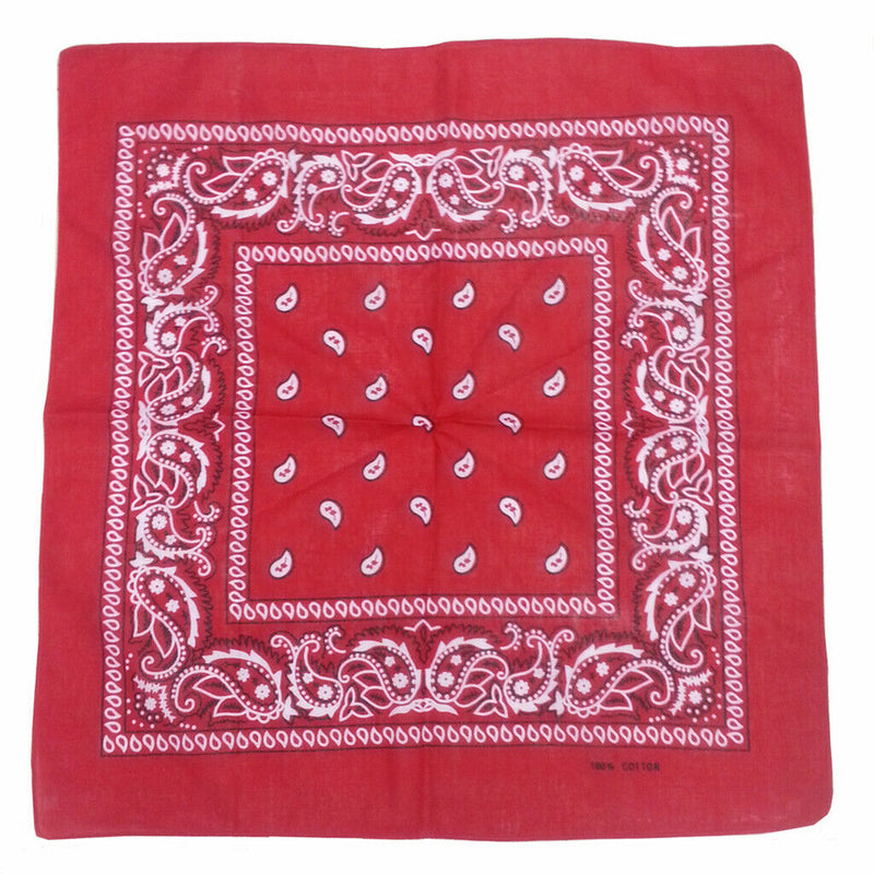 5pcs Unisex Cotton Double Sided Paisley Cowboy Bandana Head Wrap Headband