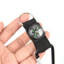 2 in 1 Camping Climbing Hiking Carabiner With Keychain Compass Hanger Key RingTO