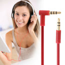 3.5mm Male to Male Right Angle Connector Cord,Audio Extension Cable In-line Mic