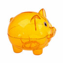 Plastic Piggy Bank Coin Money Cash Saver Savings Safe Box Clear Orange Z8M9