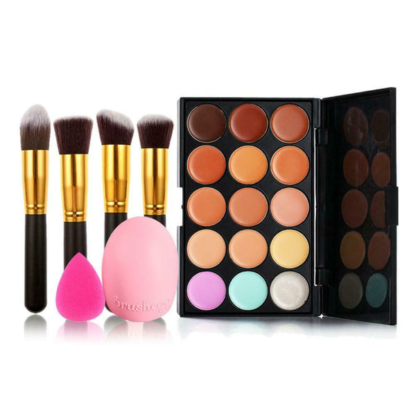 4 PCS Makeup Brush puff Brushegg 15 color Concealer #SFD