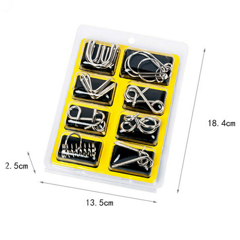 Intellectual Challenge Metal Puzzles 9-Ring Series Unwinding Unbuttoni FBC