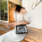 2pcs/Set Women Clear PVC Shoulder Bag PU Daisy Clutch Handbags (Black)