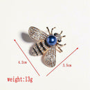 Bee Rhinestone Crystal Brooch Animal Unisex Clothes Lapel Scarf Badges (A)