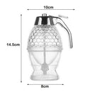 Clear Honey Syrup Dispenser Acrylic Kitchen Holder Pot Container3c