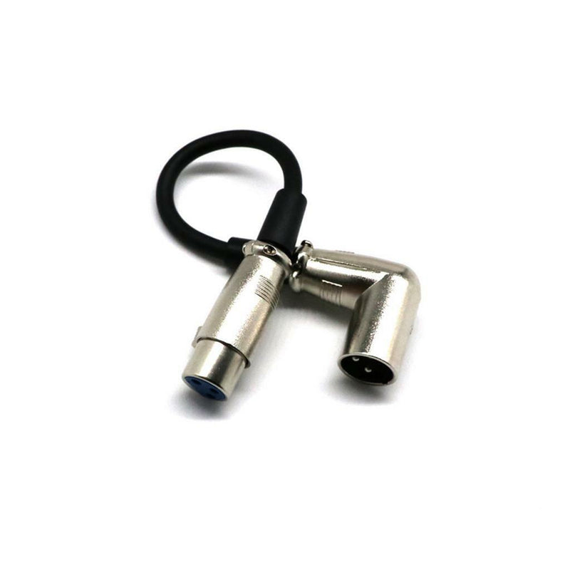 1ft XLR Female to Right Angle Male Microphone Audio Extension Cable