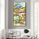 5D DIY Full Round Drill Diamond Painting Village Garden Cross Stitch Craft A