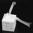 50pcs/Pack DIY Bride and Bridegroom Candy Gift Box with RibbonCut Wedding P