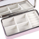 Portable Korean Jewelry Box Organizer Travels Faux leather Ring Bracelet Ea O9A6