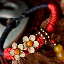 Chinese Style Jewelry Simple Fashion Big Red Jade Line Agate Fine Bracelet