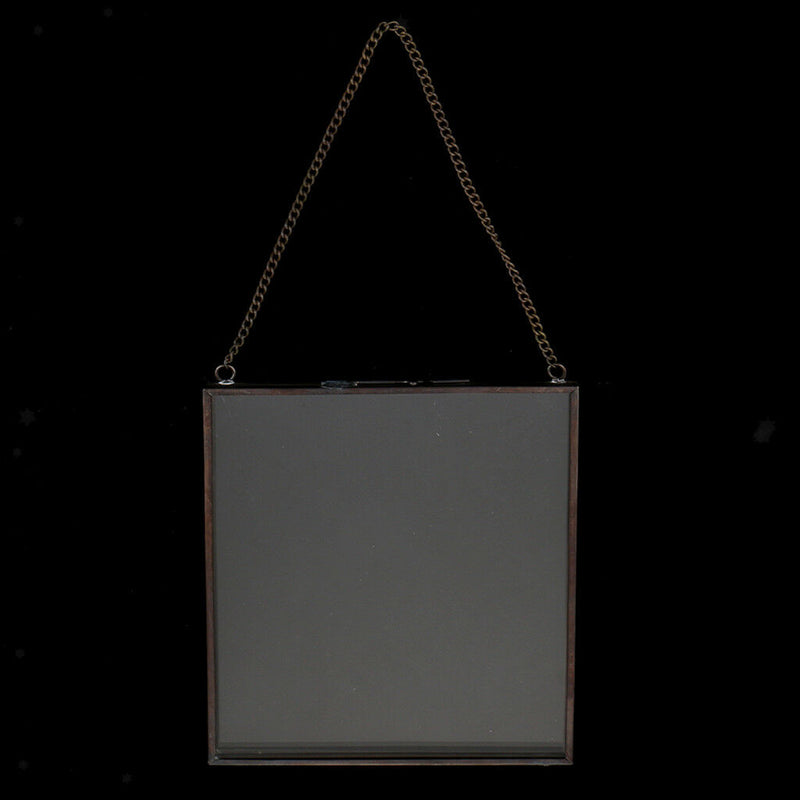 2 Sided Hanging Glass Display Frame for Photo Picture Specimen 14x16cm