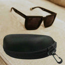 Zipper Hard Eye Glass Case Box Sunglass Protector Travel with Clip Belt I0Q7