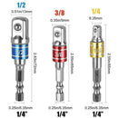 105 Right Angle Drill Adapter Flexible Shaft Extension Shank Socket 1/4" Fast
