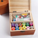 Wooden Sewing Box with Sewing Kit Accessories Hand Beginner Small Sewing St M5H1