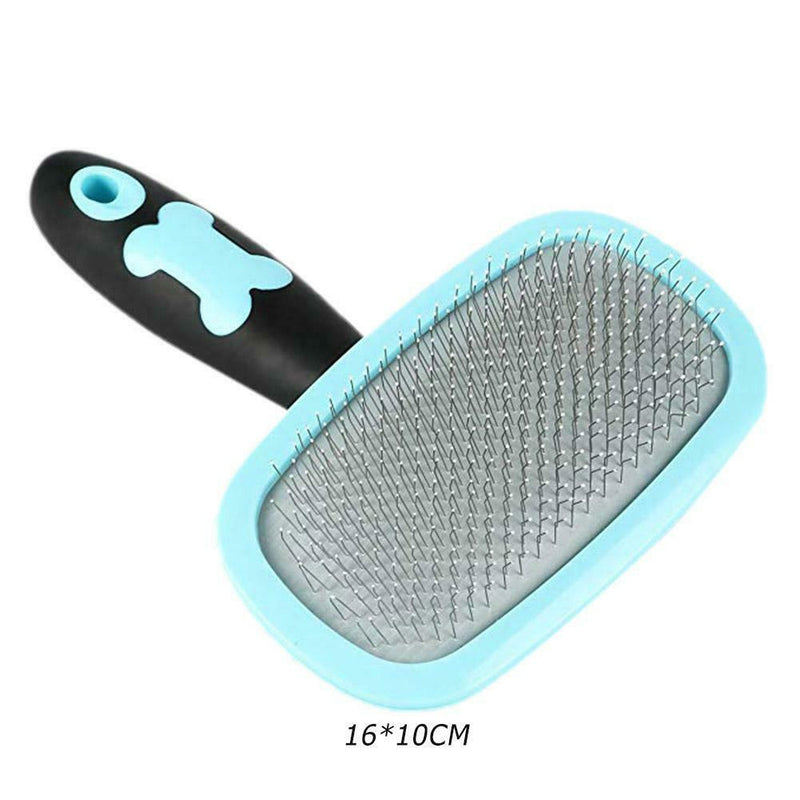 Pet Dog Hair Grooming Brush Massage Comb Hair Removal Beauty Tool (Blue) A
