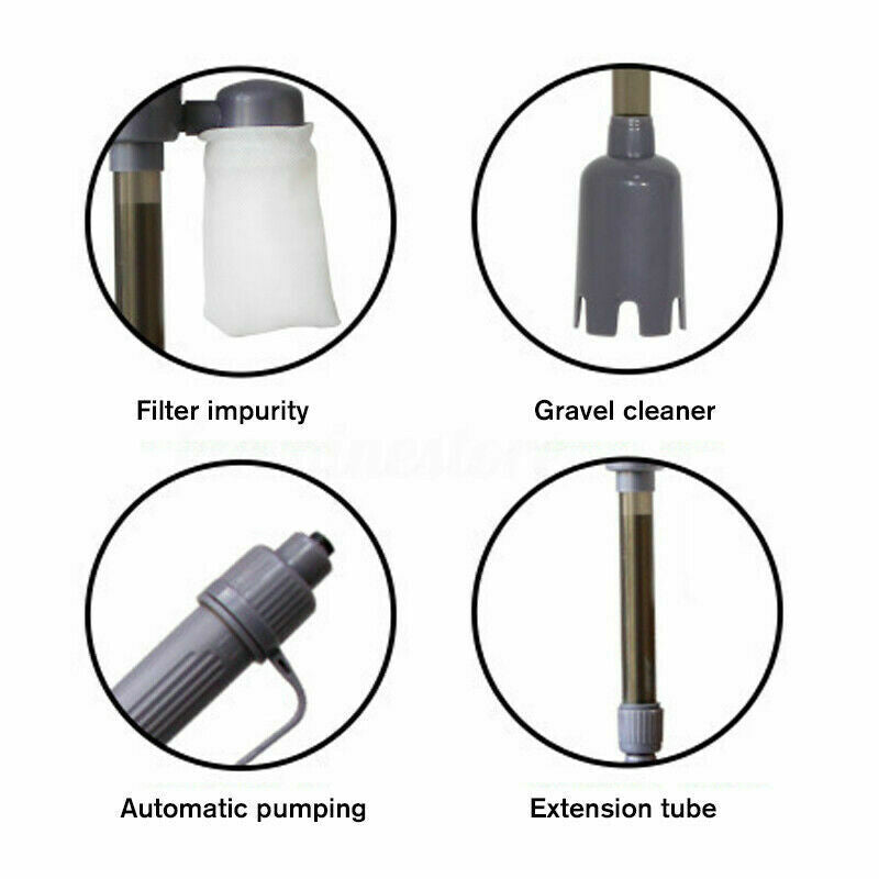 520L/H Electric Siphon Vacuum Cleaner Water Filter Pump Aquarium Fish Tank Tool