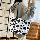 Milk Cow Print Women Shoulder Bags Ladies Large Capacity Handbag Daily Tote
