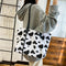 Milk Cow Print Women Shoulder Bags Ladies Large Capacity Handbag Daily Tote