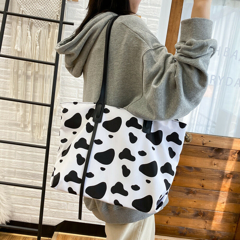 Milk Cow Print Women Shoulder Bags Ladies Large Capacity Handbag Daily Tote