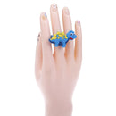 6Pcs Environmental dinosaur ring female PVC ring children's cartoon ringOZ