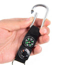 3 in 1 Camping Climbing Hiking Mini Carabiner Keychain Compass Thermometer S7J5