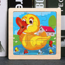 Wooden Animal Puzzle Baby Toldder Preschool Kids Early Education Toys