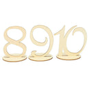 Freestanding Wooden Table Numbers 1-10 Stick Set With Base Wedding Birthday