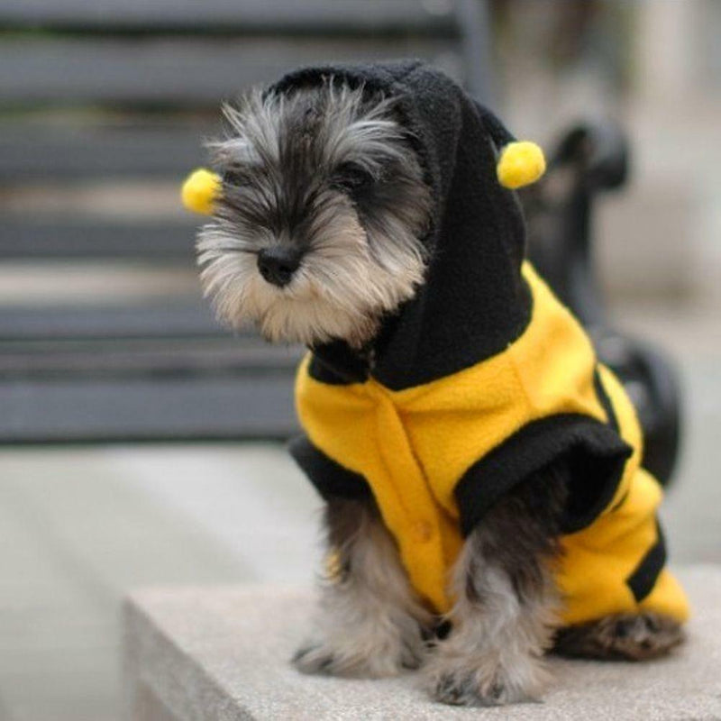 Pet Hoodie Warm Clothes Cute Fancy Puppy Apparel Bee Costume Dog Coat Size XS