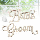 2pcs Bride Groom Wedding Chair Sign Bride and Groom Wedding Chairs Back Han