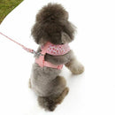 Floral Pattern Tiny Small Dog Harness Leash Lead Walking Chest Strap (S, Pi