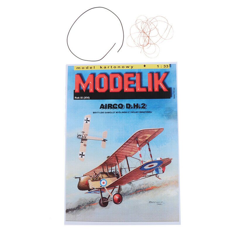 1:33 Scale WWI Airco DH.2 British Single-seat Biplane Aircraft PaperModel Kit TE