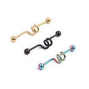 Stainless Steel Industrial Barbell Ear Tongue Piercing Ring Bar Body Jewellery