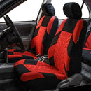 9pcs Car Seat Covers Tire Track Style Auto Styling Seat Protector (Red)