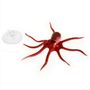 Artificial Silicone Glowing Effect Octopus Aquarium Fish Tank Decor Brown S