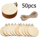 50pcs Wooden Christmas Pendents Xmas Tree Hanging Ornaments Wedding Party Decor