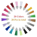 100 Pieces Key Chains Rings Lobstor Clasp Tassels Colourful Leather Tassels