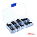M3 Nylon Black Hex M-F Stand off Set Spacers/ Screw/ Nut Assorted Kit Box 180PCS
