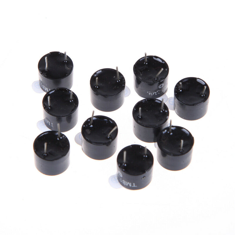 10pcs 5V Active Buzzer Magnet Long Continous Beep Tone Alarm Ringer Black