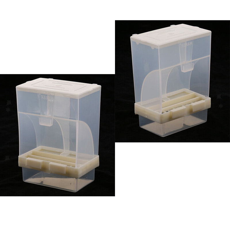 2 Pcs Integrated Automatic Bird Feeder Seed Drinking Water Easy Cleaning, White